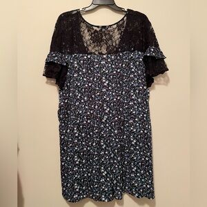 Women’s 4XL Floral Lace Black Romper